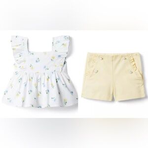 Janie & Jack Floral Seersucker Top & Ruffle Shorts